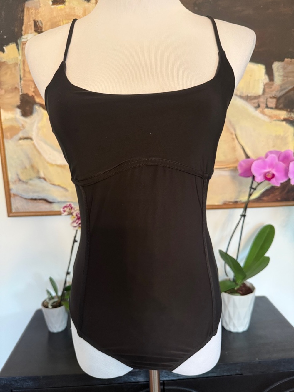NWT 21 Saints Black Spaghetti Strap bodysuit- Women's